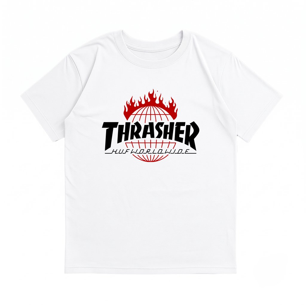 REMERA OVSIZE TRASHER WORLDWIDE BLANCO TRASHER WORLDWIDE - Imagen 1